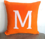 Halloween Personalized throw pillows-Orange alphabet monogrammed pillow custom Made-14 inch big letter pillows