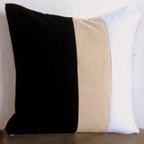 Color block Black, cream and white 16 inches - Throw pillows color block pillows-Custom made to any color