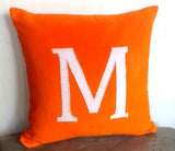 Halloween Personalized throw pillows-Orange alphabet monogrammed pillow custom Made-14 inch big letter pillows