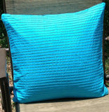 50% OFF Sale Blue Pillow Covers, Turquoise Blue pleated decorative Cushion Cover 18"x18- blue pillows gift pillows