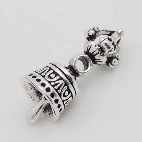Sterling Silver Charm 925 Vintage Tibetan Prayer Wheel Instrument WSP074 Wholesale: See Discount Coupons in Item Details