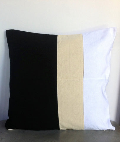 Color Black, Cream and White 16"x16" Modern Home Decor Pillow Cover-Gift-Living Room  Decor