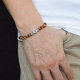 Men's Women Tiger Eye Sterling Silver Bracelet 925 Dragon Charm Gemstone DiyNotion Handmade BR156
