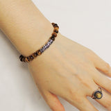 Men's Women Tiger Eye Sterling Silver Bracelet 925 Dragon Charm Gemstone DiyNotion Handmade BR156