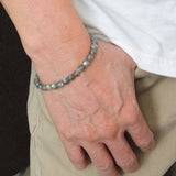 Men's Women Labradorite Sterling Silver Bracelet 925 Spacer Clasp Handmade DiyNotion BR180