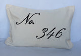 House number embroidered pillow cover- Custom house number pillow cover 12x20 Hostess Gift