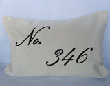 House number embroidered pillow cover- Custom house number pillow cover 12x20 Hostess Gift