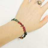Handmade Tourmaline Sterling Silver Bracelet Muti-color Gemstone 925 Spacer DiyNotion BR086C