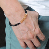 Men's Women Matte Black Onyx Citrine Bracelet Gemstone 925 Sterling Silver Bead DiyNotion BR185