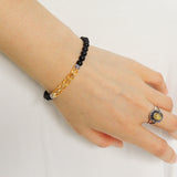 Men's Women Matte Black Onyx Citrine Bracelet Gemstone 925 Sterling Silver Bead DiyNotion BR185