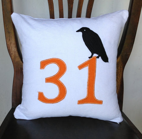 Holiday Pillow Cover, Halloween 14 Inches pillow cover-Fall Pillow Cover-October 31st White Pillow Cover-IN STOCK