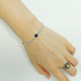 Men Women Healing Gemstone Bracelet 6mm Lapis Lazuli 3mm 925 Sterling Silver Beads & S-hook Clasp BR202