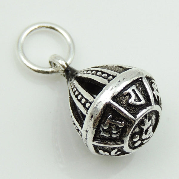 S925 Sterling Silver 10x14mm Tibetan Buddhism Mantra Protection Pendant Charm WSP099 Retail Wholesale