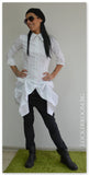 White Cotton shirt/Extravagant shirt top/Long sleeves top /Unique white shirt /Asymmetric shirt
