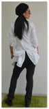 White Cotton shirt/Extravagant shirt top/Long sleeves top /Unique white shirt /Asymmetric shirt