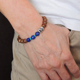 Men's Women Agarwood Lapis Sterling Silver Bracelet Turquoise 925 Buddha Yoga Mala DiyNotion Handmade  BR216