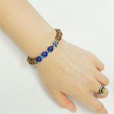 Men's Women Agarwood Lapis Sterling Silver Bracelet Turquoise 925 Buddha Yoga Mala DiyNotion Handmade  BR216