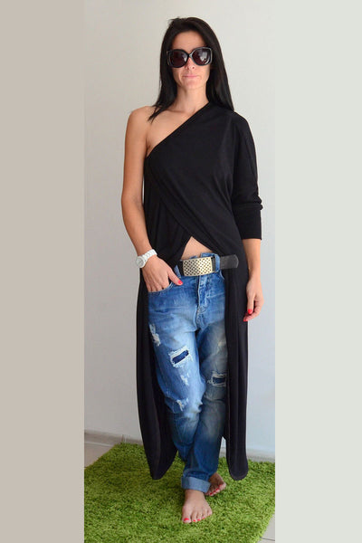 Summer Tunic Top/Loose Tunic /Woman black tunic/Plus size tunic/Black tunic dress /Oversize tunic dress