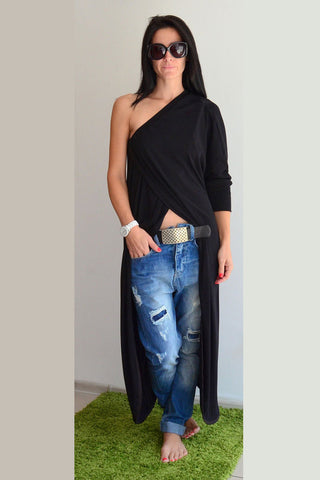 Summer Tunic Top/Loose Tunic /Woman black tunic/Plus size tunic/Black tunic dress /Oversize tunic dress