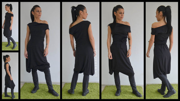 Maxi black dress/Tunic Dress/Oversized dress/Casual dress/Black Long Dress/Long Tunic/Loose tunic top