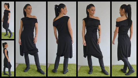 Maxi black dress/Tunic Dress/Oversized dress/Casual dress/Black Long Dress/Long Tunic/Loose tunic top