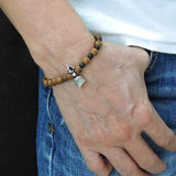 Men's Women Agarwood Sterling Silver Bracelet 925 Tibetan Prayer Instrument DiyNotion Handmade BR227