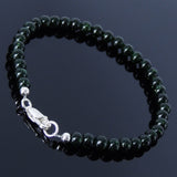 Men's Women Sandstone Sterling Silver Bracelet 925 Beads & Clasp DiyNotion Handmade BR219