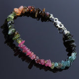 Handmade Tourmaline Sterling Silver Bracelet Muti-color Gemstone 925 Spacer DiyNotion BR086C