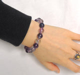 Men's Women Mutil-Purple Fluorite Bracelet Natural Crystal Gemstone DiyNotion Handmade BR056