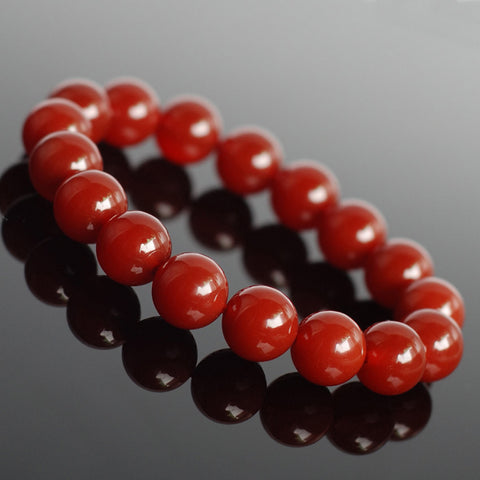 Men's Women Red Agate Bracelet Gemstone Healing Stone DiyNotion Handmade