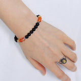 Men's Women Matte Black Onyx Carnelian Sterling Silver Bracelet 925 Spacer Gemstone DiyNotion Handmade BR237