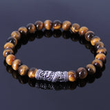 Men's Women Tiger Eye Sterling Silver Bracelet 925 Dragon Charm Gemstone DiyNotion Handmade BR156