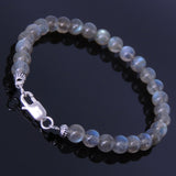 Men's Women Labradorite Sterling Silver Bracelet 925 Spacer Clasp Handmade DiyNotion BR180