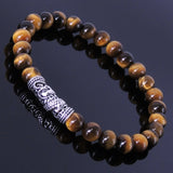 Men's Women Tiger Eye Sterling Silver Bracelet 925 Dragon Charm Gemstone DiyNotion Handmade BR156