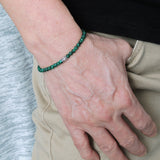 Handmade Men Women Gemstone Bracelet Malachite 925 Sterling Silver Bead Clasp DiyNotion BR242