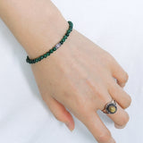 Handmade Men Women Gemstone Bracelet Malachite 925 Sterling Silver Bead Clasp DiyNotion BR242