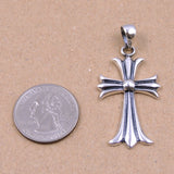 S925 Stamped Sterling Silver 24x43mm Vintage Celtic Cross Pendant 8.1g SP032