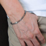 Men's Women Labradorite Sterling Silver Bracelet 925 Spacer Clasp Handmade DiyNotion BR198