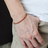 Mens Women Sandstone Sterling Silver Bracelet 925 Clasp DiyNotion Handmade BR208