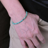 Men/Women Gemstone Bracelet Natural African Green Turquoise 925 Sterling Silver Clasp DiyNotion BR258