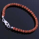 Mens Women Sandstone Sterling Silver Bracelet 925 Clasp DiyNotion Handmade BR208