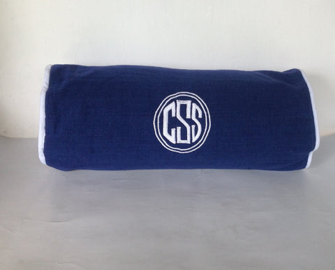 Bolster Pillow Cover, Three Letter Navy Pillow Personalized Monogram Bolster Home Decor. Decorative Pillow Cover. Navy Blue Bolst...