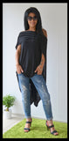Summer Tunic Top/Loose Tunic /Woman black tunic/Plus size tunic/Black tunic dress /Oversize tunic top