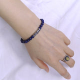Handmade Men Women Gemstone Bracelet Lapis Lazuli 925 Sterling Silver Dragon Charm DiyNotion BR278