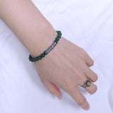 Men's Women Malachite Sterling Silver Bracelet 925 Dragon Charm Gemstone DiyNotion Handmade BR277