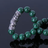 Men's Women Malachite Sterling Silver Bracelet 925 Dragon Charm Gemstone DiyNotion Handmade BR277