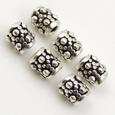 12 PCS 925 Sterling Silver Barrel Beads Vintage WSP008X12 Wholesale: See Discount Coupons in Item Details