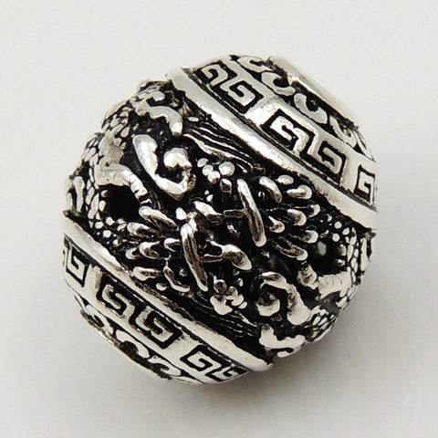 S925 Sterling Silver 16x17.5mm Vintage Chinese Style Dragon Charm Bead WSP103 Wholesale Retail