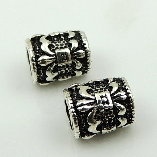 Sterling Silver 925 Fleur de Lis Bead Vintage Celtic Barrel WSP116 Wholesale: See Discount Coupons in Item Details