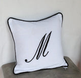 handmade gift ideas for friends, Embroidered monogrammed throw pillow cover-Monogram Embroidered Sofa pillows 22x22 Inches